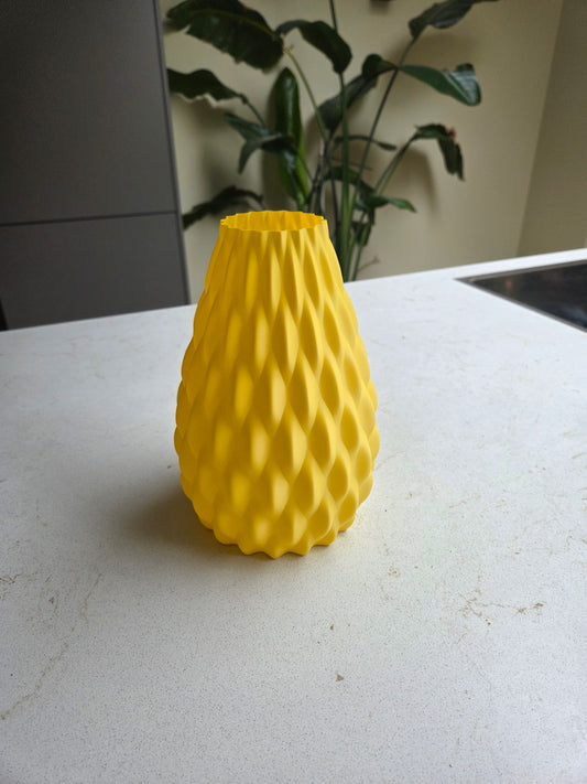 Design Droogbloemen Vaas 3D-geprint – Geel (23 cm hoog)